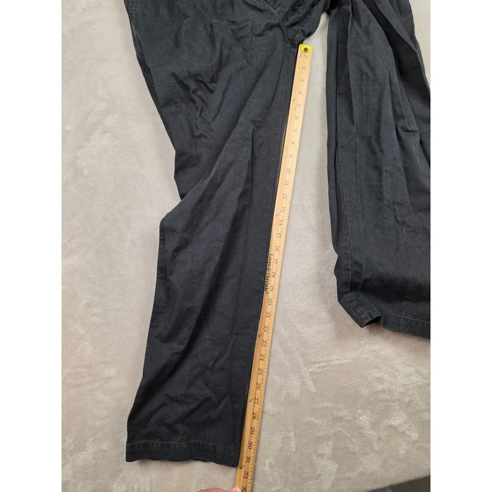 Woolrich Pleated Chino Pants Mens 36x32 Fit 33x32 Black Cotton Made In Turkey